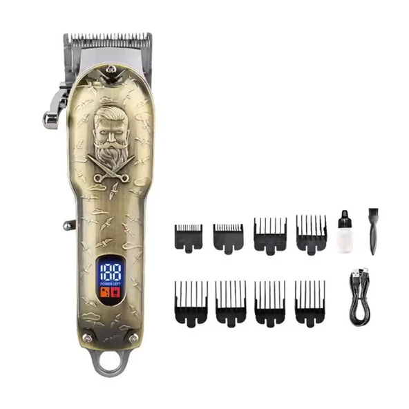 WA-048 Profesyonel Şarjlı Saç,Sakal,Ense,Vücut Traş Kesme Makinesi / Ergonomik Tasarım, Uzun Pil Ömrü, LED Ekran ürün görseli 1