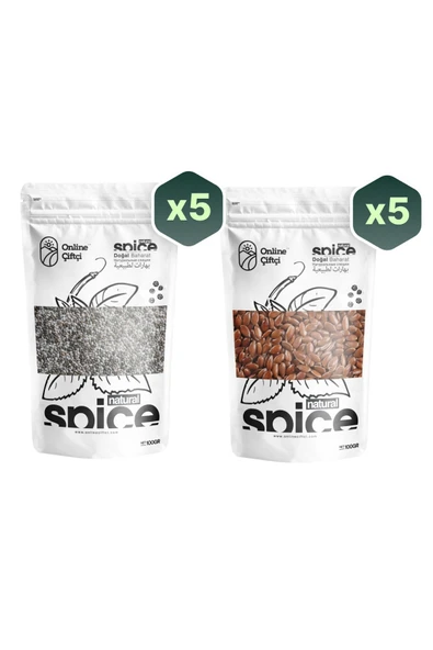 Online Çiftçi Chia ve Keten Tohumu Avantaj Seti 10x100Gr ürün görseli 1