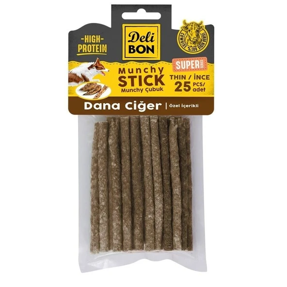 Delibon Super Munchy Çubuk Dana Ciğerli İnce (25 Adet) ürün görseli 1