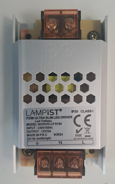 LAMPİST 5A ULTRA SLİM LED TRAFOSU 12V IP20 ürün görseli 1