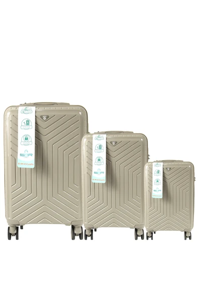 Metropolitan SDR 103 PP Valiz Seti - Büyük + Orta + Kabin Boy - Duman ürün görseli 1