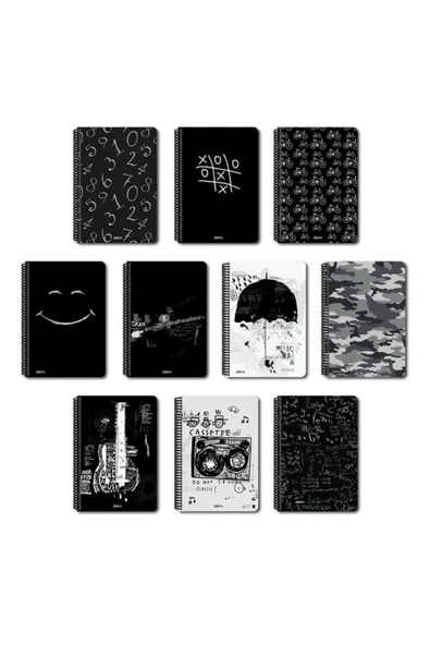 Colornote Papirüs PAPİRÜS  BLACK SERT KAPAK SPİRALLİ 16X23 120YP. KARELİ DEFTER ürün görseli 1