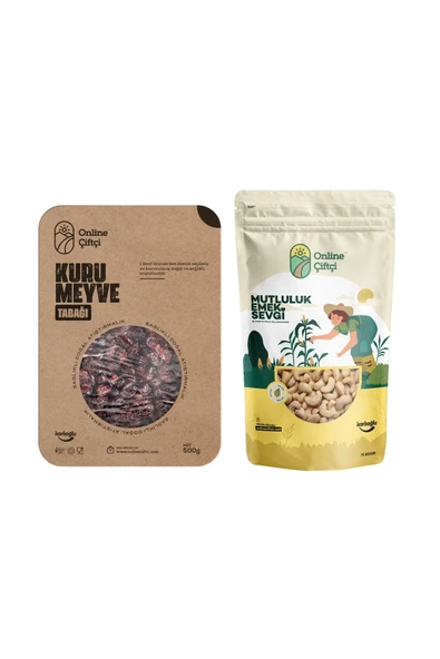 Online Çiftçi Cranberry (Yaban Mersini) 500Gr ve Çiğ Kaju 400Gr İkili Set ürün görseli 1