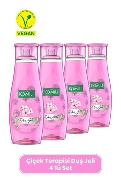 Komili Çiçek Terapisi Vegan Duş Jeli 4'lü Set - Bahar Çiçekleri Kokulu - 4 X 500 ML ürün görseli 1