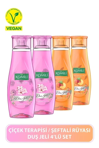 Komili Şeftali Rüyası & Çiçek Terapisi Avantajlı Duş Jeli Set - 4 X 500 ML ürün görseli 1