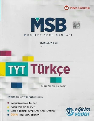 TYT Türkçe Modüler Soru Bankası Video Çözümlü Eğitim Vadisi Yayınları ürün görseli 1