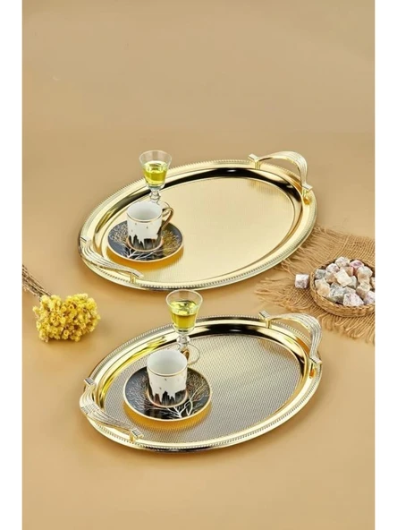 Cooker CKR3165 Gold Oval Metal Tepsi Seti 2'li ürün görseli 1