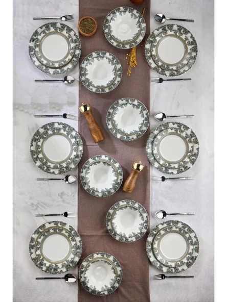 Cooker CKR4167 Dijital Baskılı Porselen Yemek Takımı 24 Parça ürün görseli 1