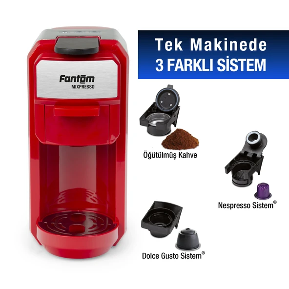 Fantom Mixpresso KS 1450 Kırmızı Kapsül Kahve Makinesi ürün görseli 1