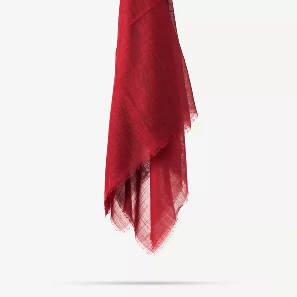 Flamlı Pamuklu Eşarp (96x96 cm. Bordo) - Resim 2
