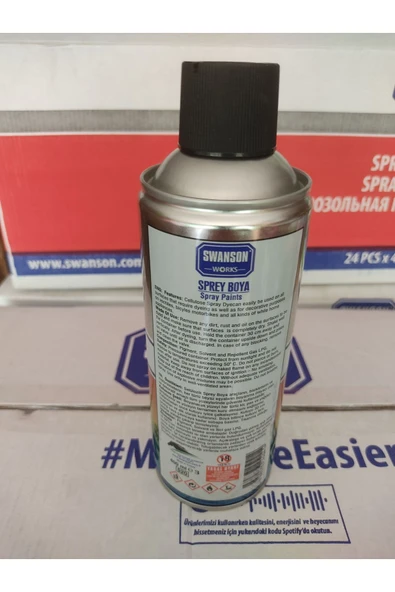 SWANSON Siyah Sprey Boya 400ml - Resim 3
