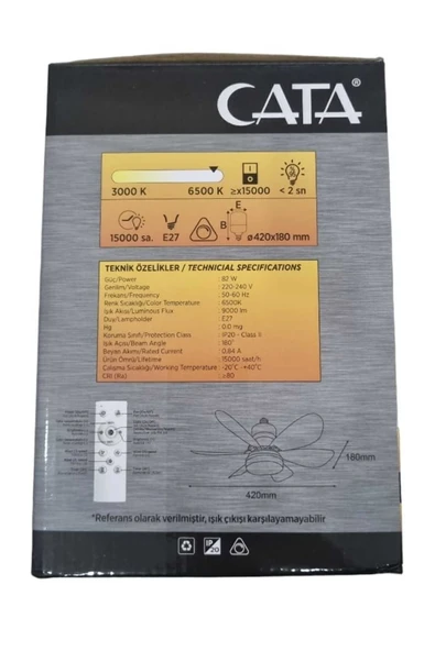 Cata 82W Karayel Fanlı Led Ampul - Resim 6