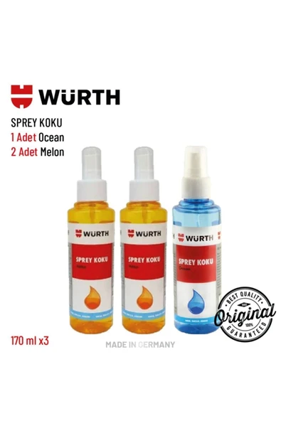 Würth 3'lü Sprey Koku Setleri ( 2 Melon + Ocean) ürün görseli 1