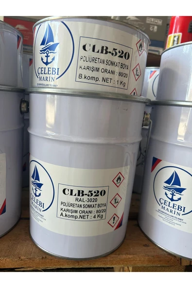 Spreycim ÇELEBİ MARİN POLİÜRETAN SON KAT BOYA RAL3020 KIRMIZI 5 KG ürün görseli 1