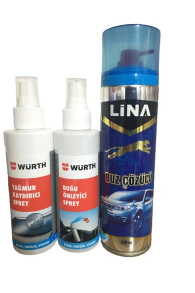 Würth Buğu Önleyici + Yağmur Kaydırıcı 150 ml + Lina Buz Çözücü ürün görseli 1