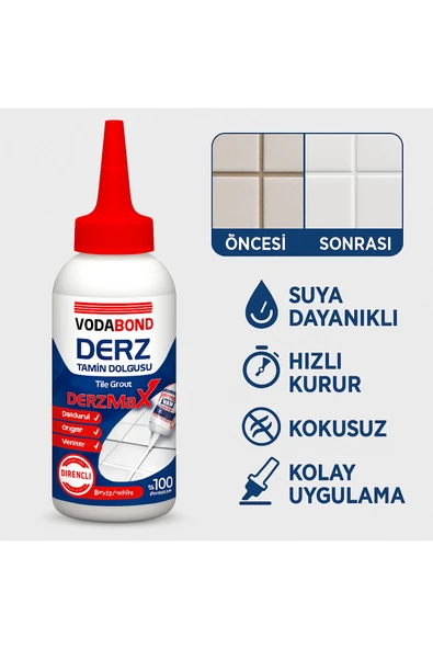 Vodaseal Derz Yenileme Ürünü 300 gr – Beyaz, Suya Dayanıklı, Hızlı Kuruyan ürün görseli 1