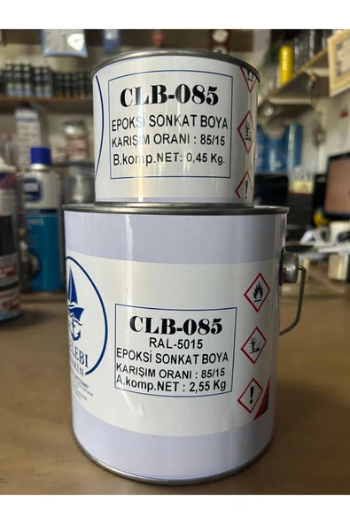 Spreycim ÇELEBİ MARİN EPOKSİ SON KAT BOYA RAL5015 MAVİ 3 KG ürün görseli 1