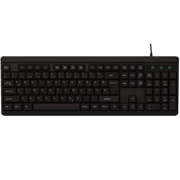 Everest KB-741F Siyah/Gri 2 Mt. Bakır Kablolu Multimedia Usb Türkçe F Klavye ürün görseli 1