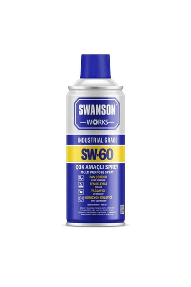 SWANSON Sw-60 Yağlayıcı Pas Sökücü Korozyon Önleyici Çok Amaçlı Sprey 200 ml - Silah Temizleme Spreyi ürün görseli 1