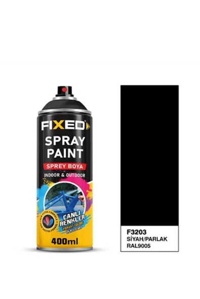Spreycim SGS Fixed Akrilik Yüksek Sıcaklığa Dayanıklı Mat Siyah Sprey Boya 400 ML ürün görseli 1