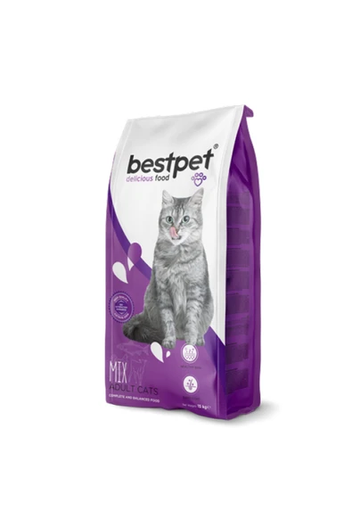 15 Kg Yetişkin Kediler İçin Tavuklu Kuzulu ve Balıklı Mix Kedi Maması 1492445708 ürün görseli 1