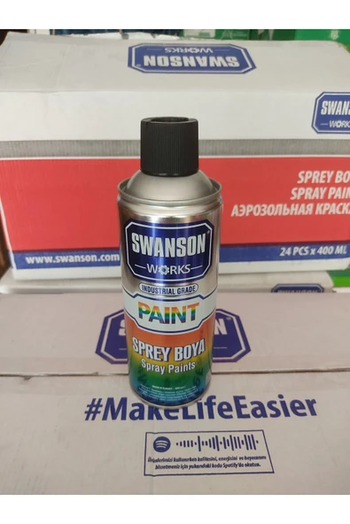SWANSON Siyah Sprey Boya 400ml - Resim 2