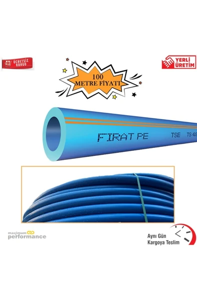 FIRAT 20 Mm Mavi Kangal Boru Sulama Borusu 10 Atü (100 Metre) ürün görseli 1