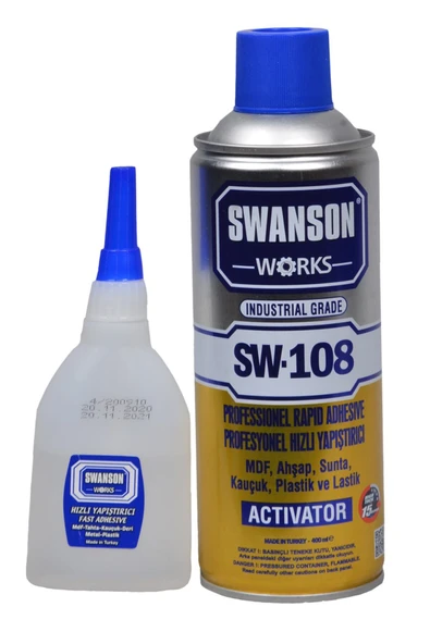 SWANSON Works Mdf Kit Profesyonel Hızlı Yapıştırıcı Seti 400 100 ml - Ahşap, Sunta, Kauçuk, Plastik ürün görseli 1