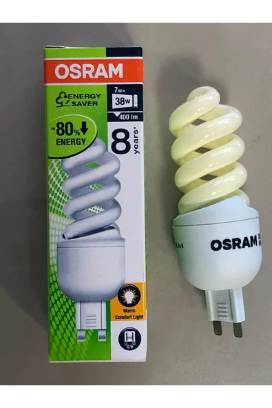 Osram 10 ADET Dulux Superstar Nano Twist G9  7W=38W  400 Lümen  Spiral Lamba- Sarı Işık 2500 Kelvin ürün görseli 1