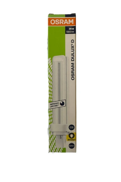 Osram Dulux D 26w 827 2700k Sarı Işık 2 Pinli G24d-3 (5 ADET) Boy:16.5cm ( 10w-13w-18w Yerine Olmaz ) ürün görseli 1