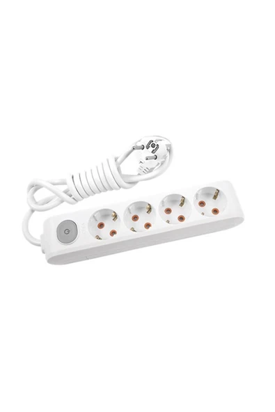 VİKO Multilet Dörtlü Priz Anahtar Topraklı Kablolu Ç.K. 2 Mt 90117402 ürün görseli 1