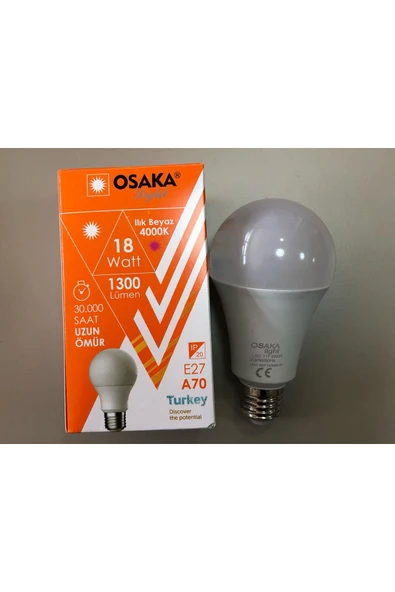 Osaka 2 ADET OSAKA 18W=120W 1300 LÜMEN 4000 KELVİN GÜNŞIĞI LED LAMBA ürün görseli 1