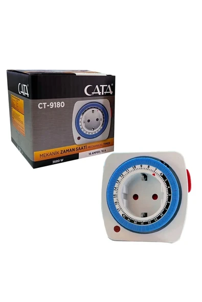 Cata Ct-9180 Zaman Ayarlı Priz Mekanik Ayarlanabilir Timer Saati 3680W ürün görseli 1