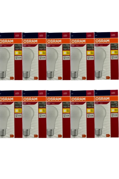 Osram 13W (100W) 2700K (Sarı Işık) E27 Duylu Led Ampul (10 Adet) ürün görseli 1