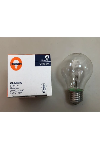 Osram 3 ADET 20W=25W 235LÜMEN E 27 HALOJEN LAMBA ürün görseli 1