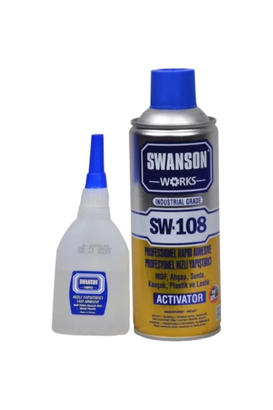 SWANSON WORKS Swanson Mdf Kit Profesyonel Hızlı Yapıştırıcı Seti 400 + 100 Ml Ahşap Sunta Kauçuk Plastik ürün görseli 1