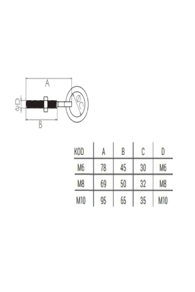 Beşel Halkalı Civata M10 - Resim 2