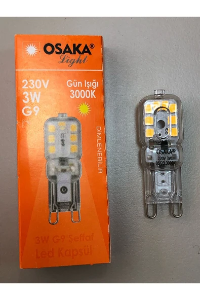 Osaka 3 ADET OSAKA DİMMER UYUMLU G9 LED  220V 3W  200 LÜMEN 3000KELVİN SARI ürün görseli 1