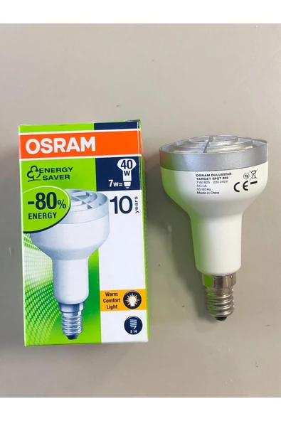 Osram 5 ADET Osram R50 SPOT AMPUL -7w=40w Sarı 2500 Kelvin TASARRUFLU LAMBA - E14 İNCE DUYLU ürün görseli 1