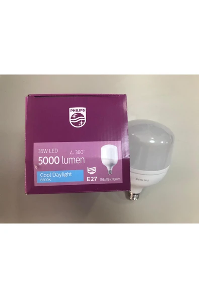 Philips 2 ADET PHILIPS TrueForce Core E 27 35W LED LAMBA 5000 LÜMEN 6500KELVİN BEYAZ 193X118X118mm ürün görseli 1