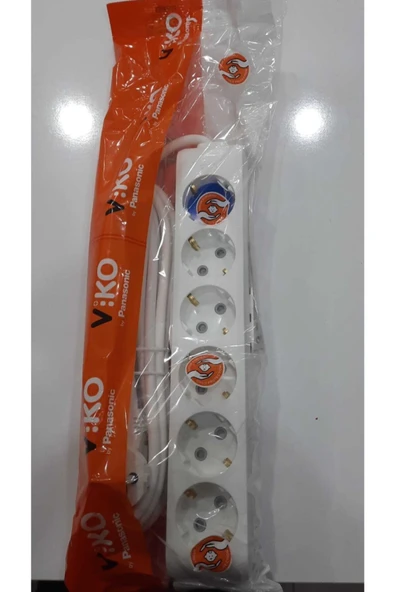 VİKO 6'lı Uzatma Kablosu 5 Metre Çocuk Korumalı Akya Bilişim ürün görseli 1