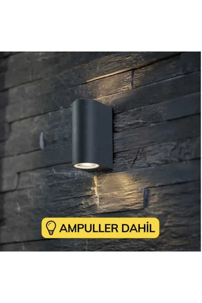 REAL LED ÇİFT YÖNLÜ DUVAR APLİK AMPÜLLER DAHİL  2 ADET PHILIPS 4,7W=50W  GU 10 LED  3000 KELVİN SARI ürün görseli 1