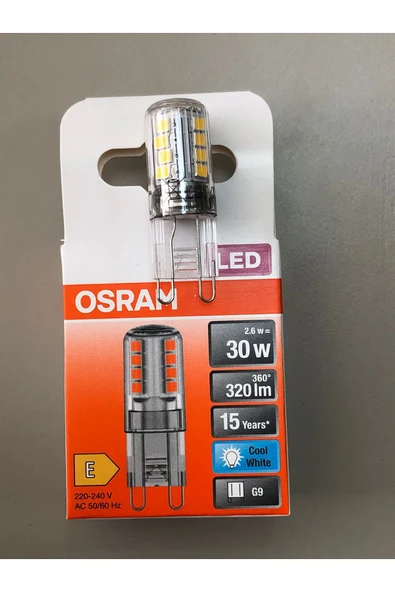Osram 5 ADET G9 LED LAMBA 220V 2,6W=30W=320 LÜMEN 4000 KELVİN GÜNIŞIĞI 15,000 SAAT 14mmX43mm ürün görseli 1