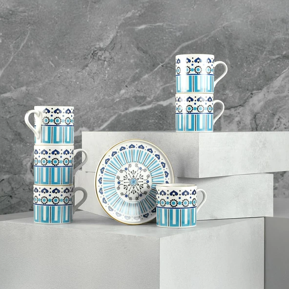 Aryıldız Castello 6 Kişilik Türk Kahve Fincan Takımı 90 ml ürün görseli 1