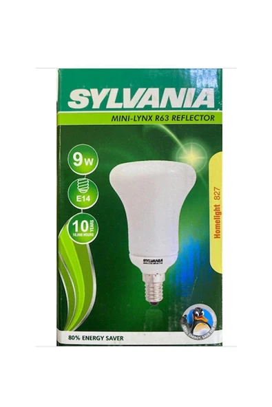 Sylvanıa 9w R63 E14 827 Sarı Işık Spiralli Tasarruflu Ampul Sarı Işık E14 Tasarruflu Ampul ürün görseli 1