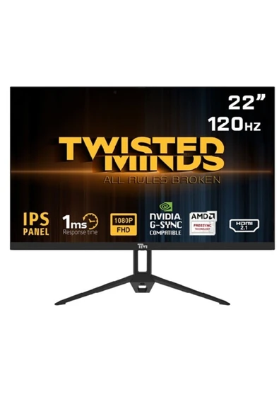 22" TM22FHD120IPS FHD 120HZ 1MS HDMI DP IPS ÇERÇEVESİZ GAMING MONİTÖR ürün görseli 1