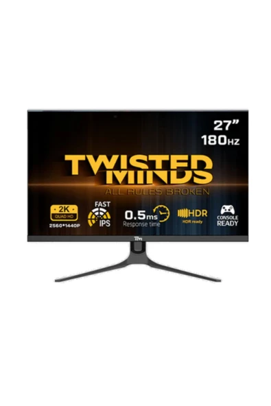 TWISTED MINDS 27" TM27QHD180IPS QHD 2K 180HZ 0,5MS HDMI DP HDR READY FAST IPS RGB GAMING MONİTÖR ürün görseli 1