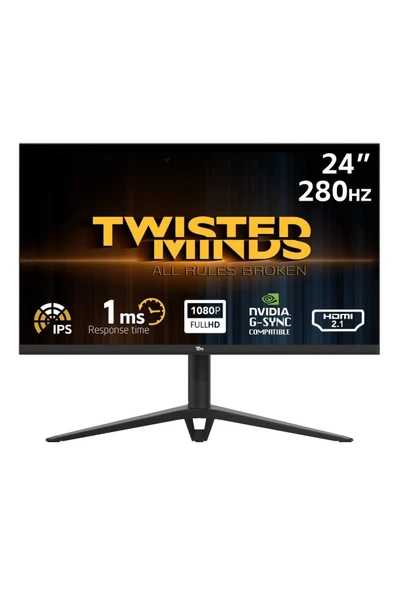 24.5” TM24FHD280IPS FHD 280HZ 1MS HDMI DP IPS HDR100 ADAPTIVE-SYNC GAMING MONİTÖR ürün görseli 1
