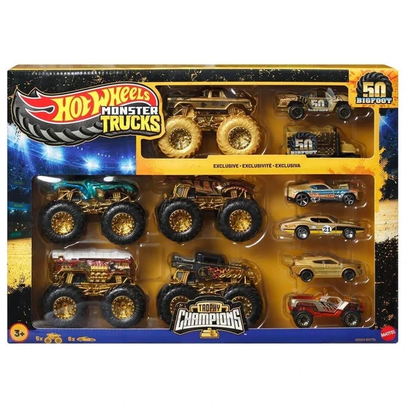 Hot Wheels Monster Trucks Bigfoot Trophy Araba ve Kamyon Şampiyonları JDW07 ürün görseli 1