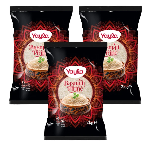 Yayla Bakliyat Basmati Pirinç 2 kg x 3 Adet ürün görseli 1